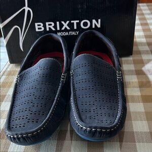 NWT Brixton Men's Dark Blue Slip-On Loafers